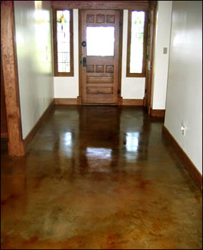 A high shine Kemiko Acid Stain floor.